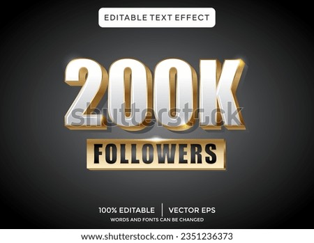 200k followers 3D editable text effect