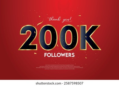 200k followers celebration with beautiful background. design vector