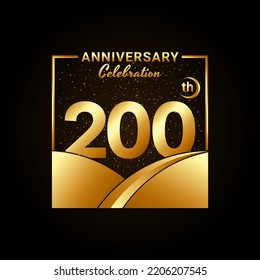 200th anniversary, Anniversary Celebration template design. Logo vector illustration