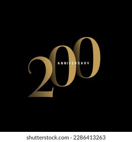 200th anniversary elegance logotype design template