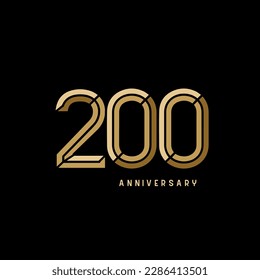 200. Jubiläum elegance-Logo-Design-Vorlage