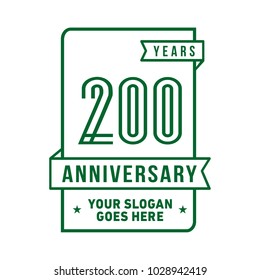 200th anniversary logo. Vector and illustration.