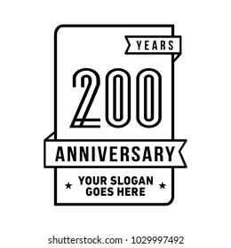 200th anniversary logo. Vector and illustration.