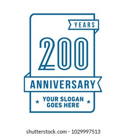 200th anniversary logo. Vector and illustration.