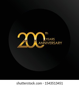 200th anniversary logo vector template. Design for banner, greeting cards or print.