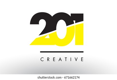 201 Black Yellow Number Logo Design Stock Vector (Royalty Free ...