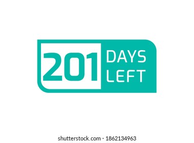 201 Days Left banner on white background, 201 Days Left to Go