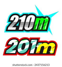 201 meter drag race sticker illustration