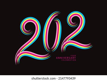 201 number design vector, graphic t shirt, 201 years anniversary celebration logotype colorful line, 201th birthday logo, Banner template, logo number elements for invitation card, poster, t-shirt.