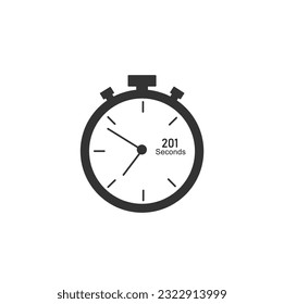 201 seconds timer Clocks, Timer 201 sec icon.