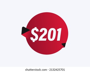 $201 USD sticker vector illustration