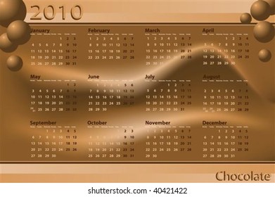 Tema del chocolate del calendario 2010 - Resumen de fondo