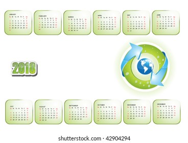 2010 calendar for greener world