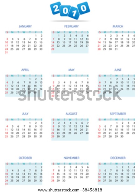 Office 2010 Calendar Template from image.shutterstock.com