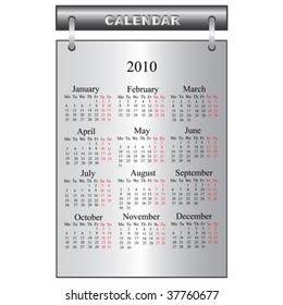 2010 calendar vector illustration