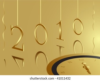 2010 card with midnight clock