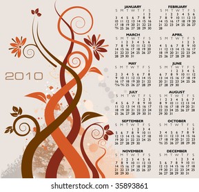 2010 floral calendar