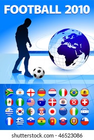 2010 Global Soccer Football Match Original Vector Illustration