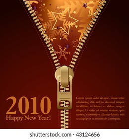 2010 new year background design, zipper style
