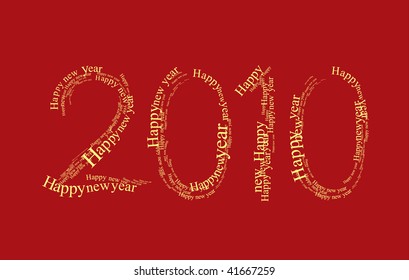 2010 new year composition. Vector design. All elements are layered separately in vector file.