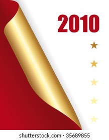 2010 New Year page. Vector illustration.