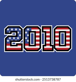 2010 number vector design has american flag motif