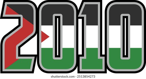 2010 number vector design has a palestinian flag motif