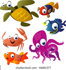 2010 Sea Life Vector Set Stock Vector (Royalty Free) 44681377 ...