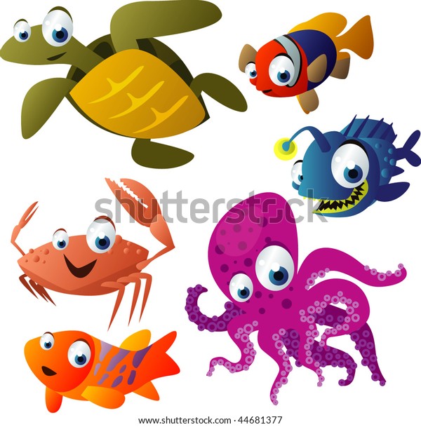 2010 Sea Life Vector Set Stock Vector (Royalty Free) 44681377 ...