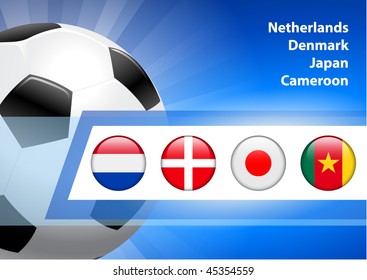 2010 Soccer/Football Group E  Original Vector Illustration AI8 Compatible