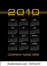 2010 stylish vector calendar with space for your company name