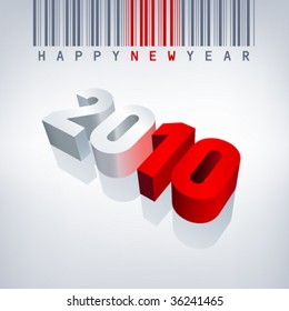 2010 vector greeting card. Editable.