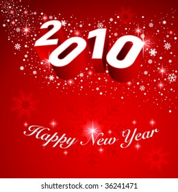 2010 vector greeting card. Editable. No mesh.