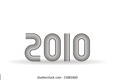 2010 in white background. Vector illustration