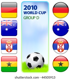 2010 World Cup Group D Original Vector Illustration