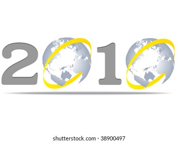 2010 year vector illustration