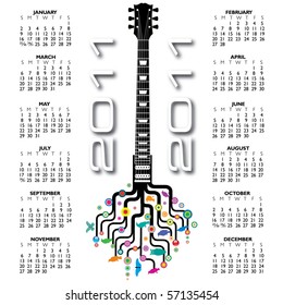 2011 abstract guitar calendar with space for your company name