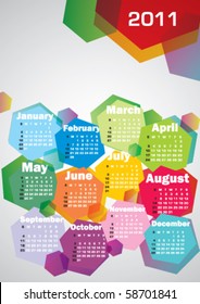2011 calendar with abstract background
