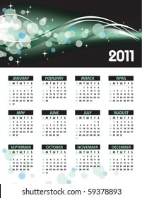 2011 calendar with abstract background. eps10.