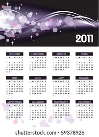 2011 calendar with abstract background. eps10.