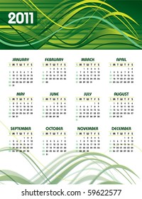 2011 Calendar. Abstract Background in eps10.