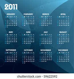 2011 Calendar. Abstract Background in eps10.