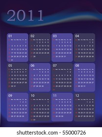 2011 calendar with abstract themed background