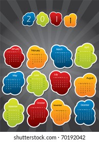 2011 calendar bursting into bubbles