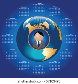 2011 calendar concept of people living in their own world