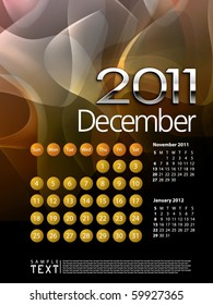 Calendario de diciembre de 2011