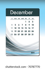 2011 Calendar. December.