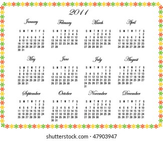 2011 Calendar with Decorative Border