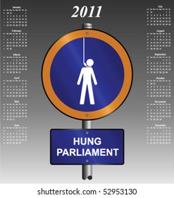 2011 Calendar Depicting UK Hung Parliament Election Result