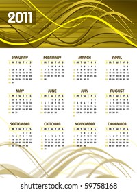2011 Calendar. eps10.